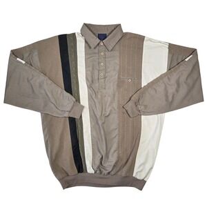 Salmon River Traders 2XLT Cable Knit Panel Pullover Shirt Retro Eclectic Grunge